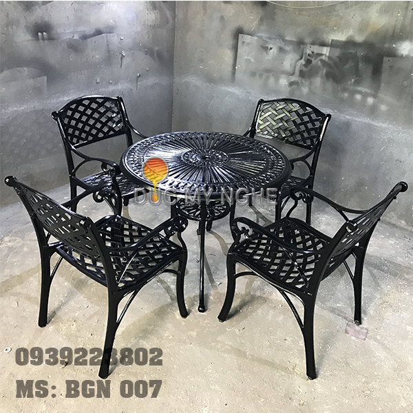 Bàn ghế nhôm đúc sân vườn BGN 007